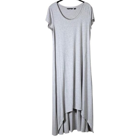 H by Halston High Low Heathered Gray Dress Short Sleeve Size Small - Picture 1 of 8